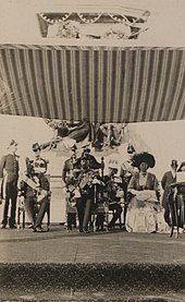 George, Prince of Wales, attending a military review for the Canadian militia, 1908 Prince of Wales at Quebec (HS85-10-19920).jpg