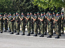 Greek soldiers presenting arms Przekazanie czolgow Patton 02.jpg