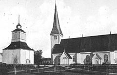 Brahestads gamla kyrka, före 1908.