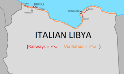 Kartaa Libije sa trasom ceste