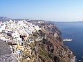 Il paese di Thira sull'isola di Santorini