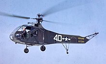 The Sikorsky R-4 became the first mass-produced helicopter Sikorsky R-4 USAAF.jpg