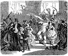 La salida del baile de máscaras de la Ópera en 1860[10]​