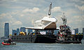 Enterprise underway on the Hudson River