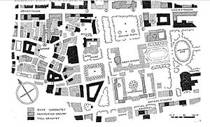 A drawn map of the ruins of Stuttgart's city center