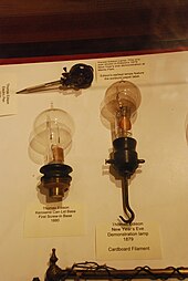 Edison electric light bulbs 1879-80 Thomas Edison Lightbulbs 1879-1880.jpg