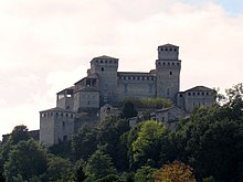 Torrechiara Castle, Langhirano Torrechiara medievale.jpg