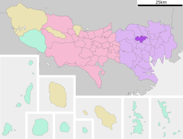 Situering van Toshima in de prefectuur Tokio