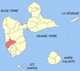 Kommunens beliggenhed i departementet Guadeloupe.
