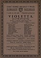 Violetta (opera), plakát, nakladatel:Fr. A. Urbánek a synové, 1926