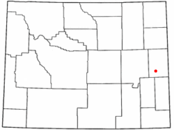 Location of Manville, Wyoming