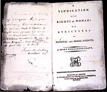 First edition print of A Vindication of the Rights of Woman Wollstonecraft-right-of-woman.jpg