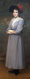 Portrait en pied de Clémence Yarz (1893), huile sur toile.