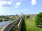 Прясло между Новой (Водяной), Широкой и Провиантской башнями с лестничным всходом у Провиантской башни