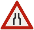 Road narrows — two-sided