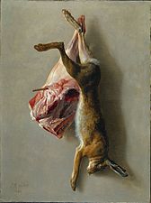 Jean-Baptiste Oudry, Nature morte au lapin et au gigot d'agneau (1742)