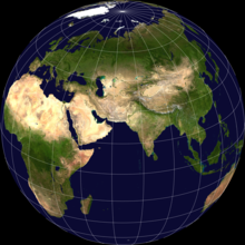 Although not a supercontinent, the current Afro-Eurasian landmass contains about 57% of Earth's land area. Afro-Eurasia.png