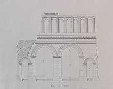 La porte d'Arroux ; relevé de Jean Roidot-Déléage (XIXe siècle).