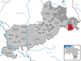 Lage der Gemeinde Bad Sachsa im Landkreis Göttingen (anklickbare Karte)