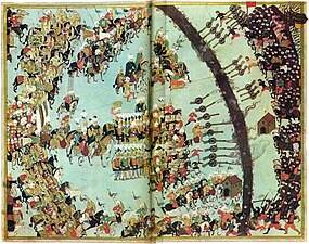 Vyobrazení bitvy z tureckého manuskriptu