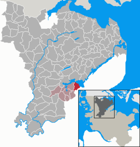 Poziția Borgwedel pe harta districtului Schleswig-Flensburg