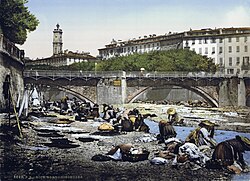 Praczki nad Paillon w Nicei ok. 1900