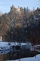 Blick vom Wiesent-Tal auf die Burg