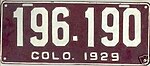Номерной знак штата Колорадо 1929 года - Номер 196-190.jpg