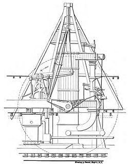 Crosshead ("square") engine of the Hudson River steamboat PS Belle Crosshead engine diagram of PS Belle.jpg