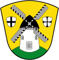 Wappen von Traar mit der Egelsbergmühle