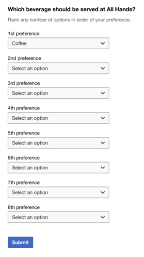 Default form view for STV