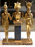 Isis, her husband Osiris, and their son Horus, the protagonists of the Osiris myth