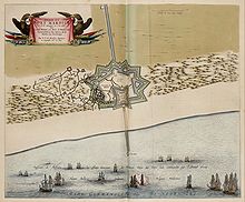 Usa ka mapa sa kuta sa Mardyck ug ang mga pag-atake sa 1646, gikan sa atlass van loon.