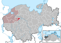 Läget för kommunen Grieben i Landkreis Nordwestmecklenburg