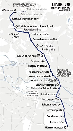 Strecke der U-Bahn-Linie U8 (Berlin)