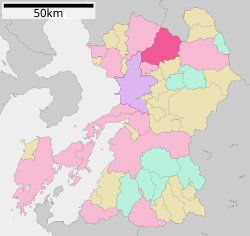 菊池市在熊本縣的位置