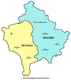 Položaj Kosova na Kosovu i Metohiji.
