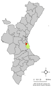 Localização do município de Sollana na Comunidade Valenciana