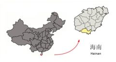 Location of Sanya Prefecture within Hainan (China).png