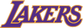 The Lakers current wordmark, used since the 1999-2000 season. The version shown is used on their "Association" white jerseys. Los Angeles Lakers Wordmark Logo 2001-current.svg