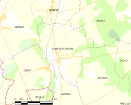 Mapa obce Lury-sur-Arnon