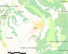 Mapa obce Nyons