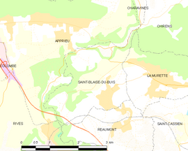 Mapa obce Saint-Blaise-du-Buis