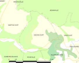 Mapa obce Gézoncourt