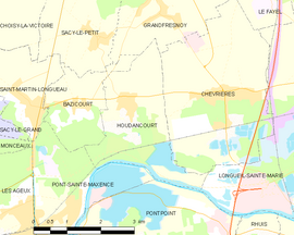 Mapa obce Houdancourt