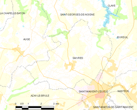 Mapa obce Saivres