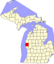 Harta statului Michigan indicând comitatul Oceana