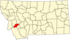 Карта штата Монтана с указанием округа Дир-Лодж