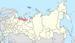 Ненецький автономний округ на карті суб'єктів Російської Федерації