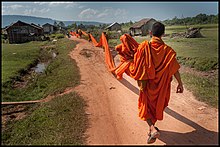 Buddhist monks in Cambodia on a march in the Areng Valley in support of environmental conservation. March To The Arang Valley (51495170).jpeg